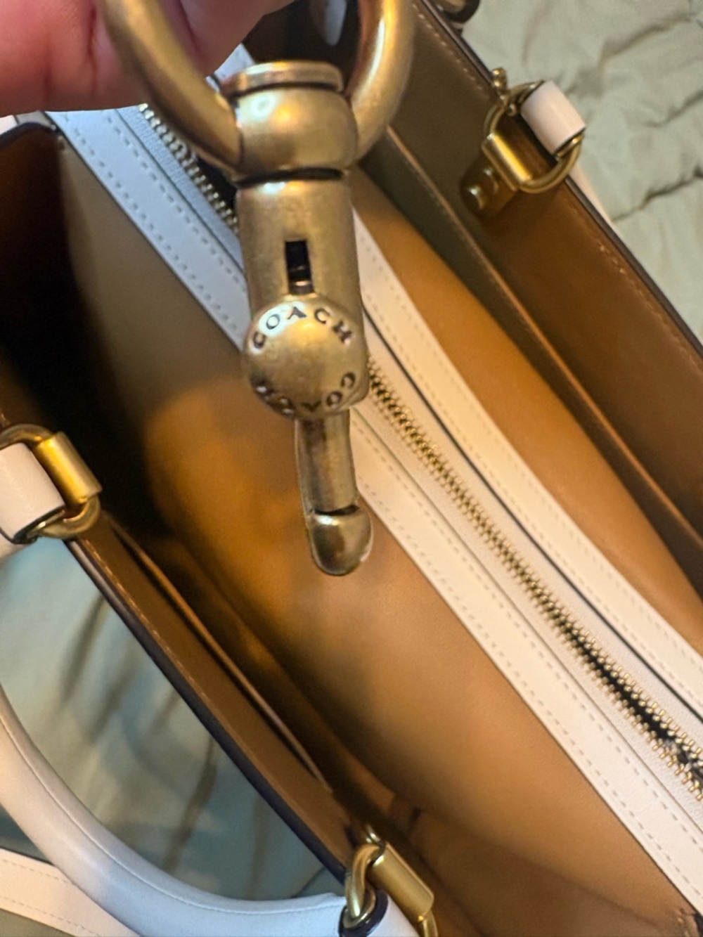 Coach 1941 Rogue 30 Chalk White Glovetanned Leather Satchel Bag - Picture 12 of 16